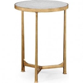 Glass Round Side Table, Gold