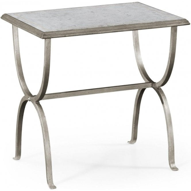 Glass Silver Lamp Table