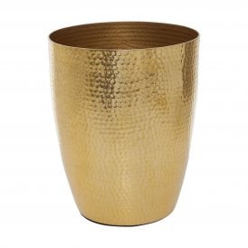 Gold Hammered Effect Waste Paper Bin 