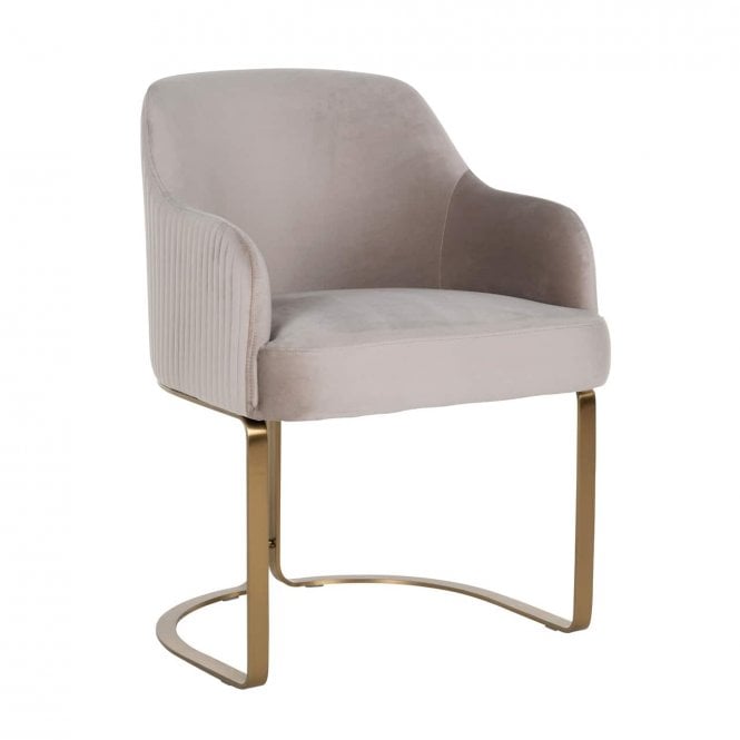 Hadley Dining Chair With Gold Legs In Khaki Velvet 