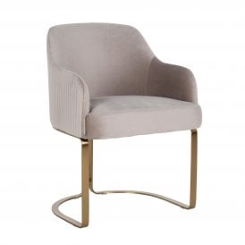 Hadley Dining Chair With Gold Legs In Khaki Velvet 