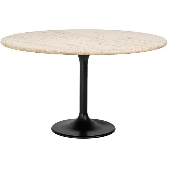 Hampton Mid Century Travertine Round Dining Table 56''