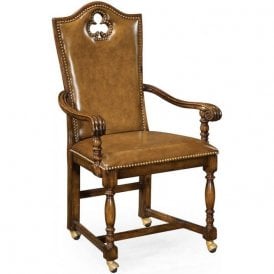 High Back Armchair Playing Card Club - Leather