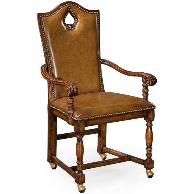 High Back Armchair Playing Card Spade - Leather