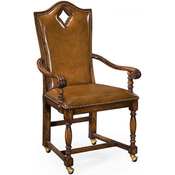 High Back Leather Armchair Playing Card Diamond