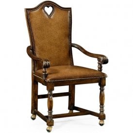 High Back Leather Armchair Playing Card Heart