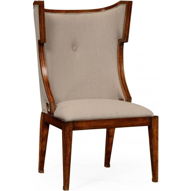 High Back Wing Chair Dining Chair - Walnut