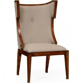 High Back Wing Chair Dining Chair - Walnut