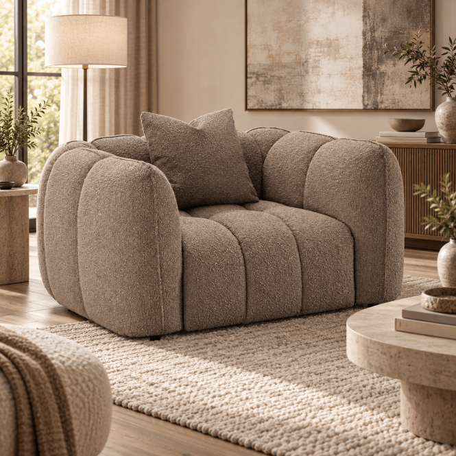 Hogan Chunky Lounge Chair in Taupe