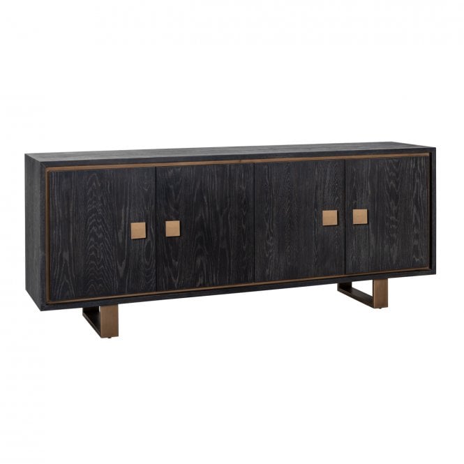 Hunter Mid Century Brown Oak 4 Door Sideboard