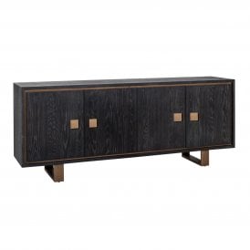 Hunter Mid Century Brown Oak 4 Door Sideboard