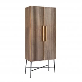 Ironville Mid Century Modern Brass 2 Door Tall Cabinet