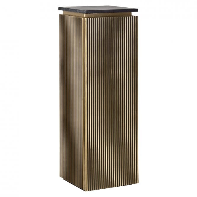 Ironville Mid Century Modern Brass Column Cabinet - Plant Stand