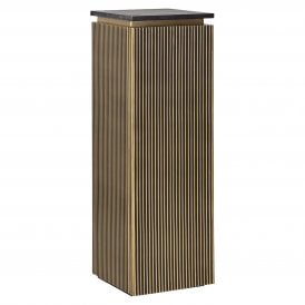 Ironville Mid Century Modern Brass Column Cabinet - Plant Stand