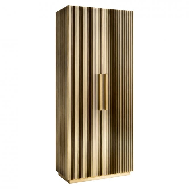 Ironville Modern Brass Patterned 2 Door Tall Cabinet