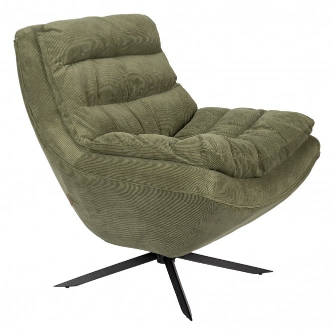 James Mid Century Modern Swivel Lounge Chair, Green
