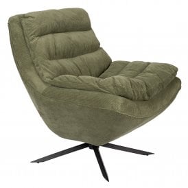 James Mid Century Modern Swivel Lounge Chair, Green