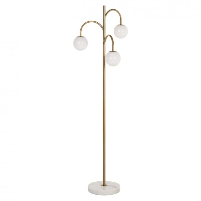 Janou Mid Century White Glass Globe Floor Lamp 