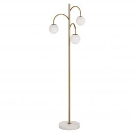 Janou Mid Century White Glass Globe Floor Lamp 