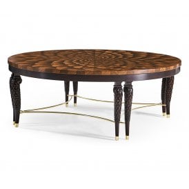 Jonathan Charles Round Coffee Table With Feather Inlay