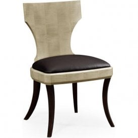 Klismos Art Deco Side Chair In Dark Leather