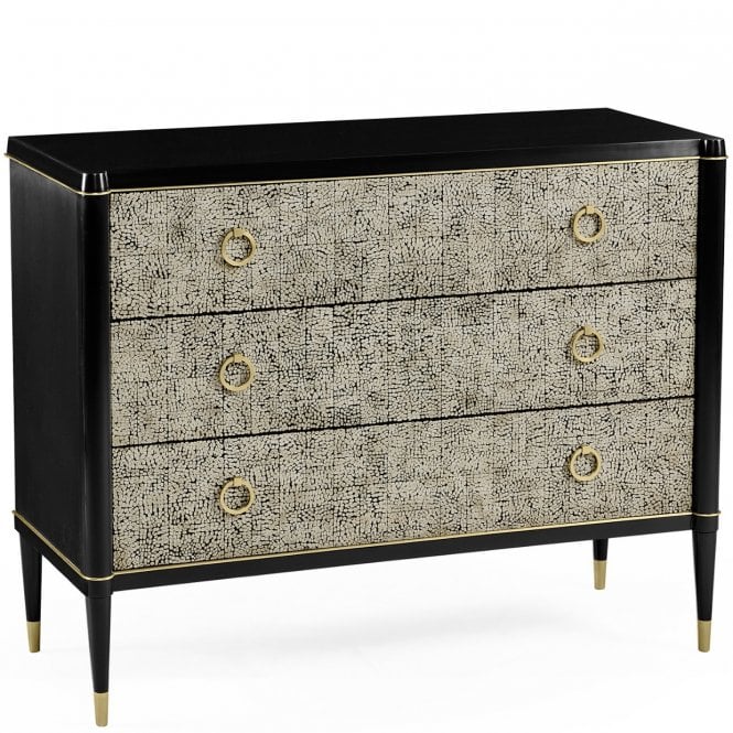 Large Eggshell & Black Chest of Drawers