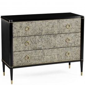 Large Eggshell & Black Chest of Drawers