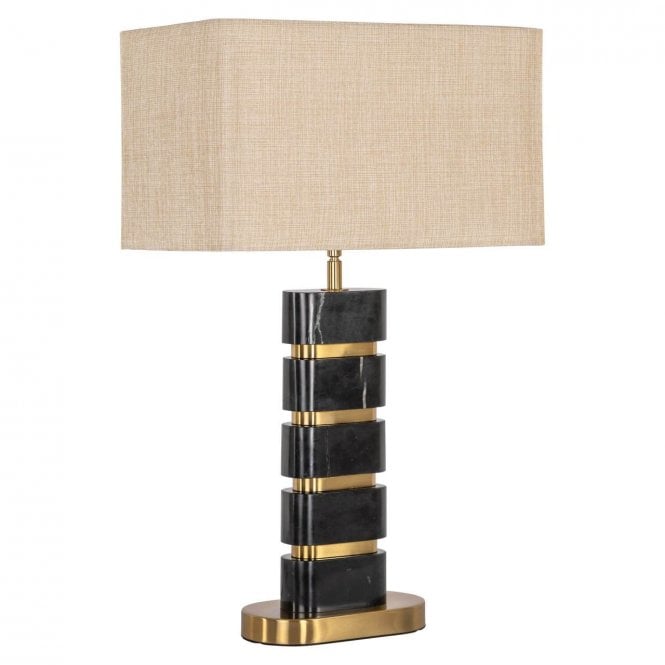 Levina Modern Black Marble Table Lamp 