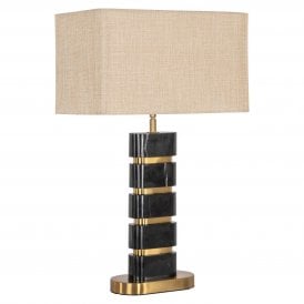 Levina Modern Black Marble Table Lamp 