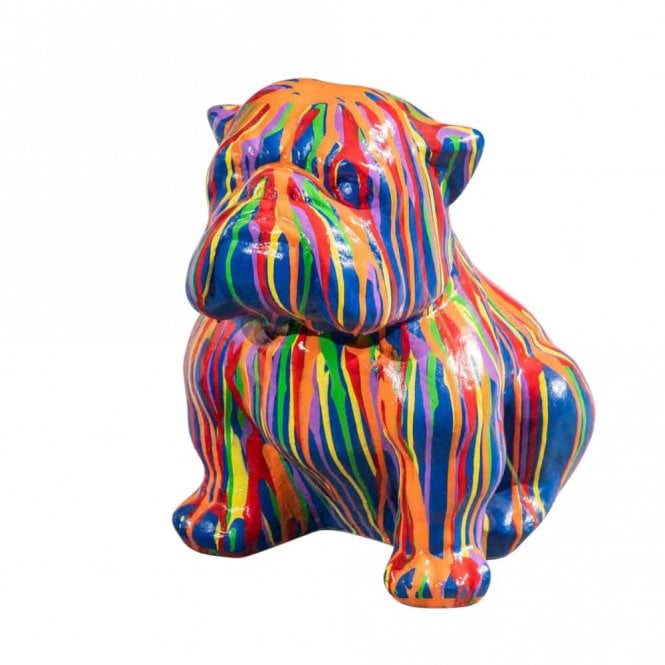 Life Size English Bulldog Statue, Multicoloured