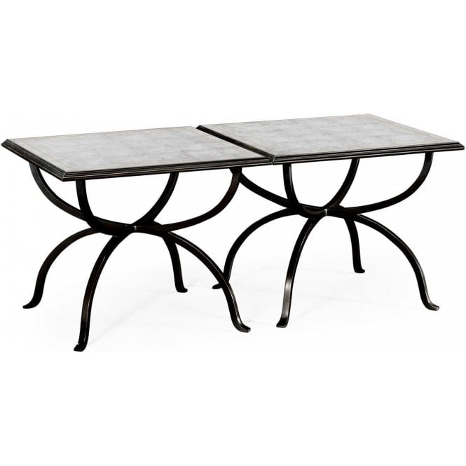 Luxury Coffee Table Set, Glass & Iron