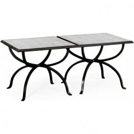 Luxury Coffee Table Set, Glass & Iron