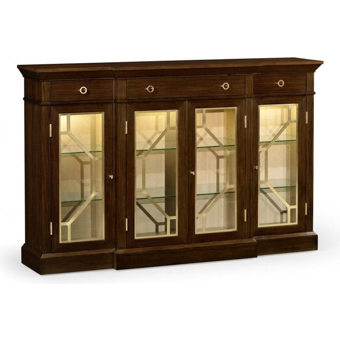 Luxury Dark Rosewood Four–Door Display Cabinet With Lighting