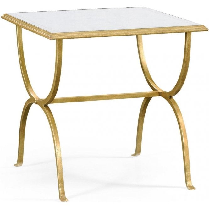 Luxury Designer Gold Lamp Table With Glass Top