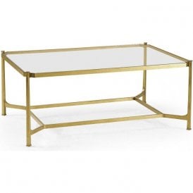 Luxury Glass Top Coffee Table, Gold 