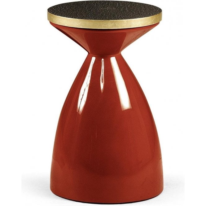 Luxury Hourglass Shaped Side Table, Red