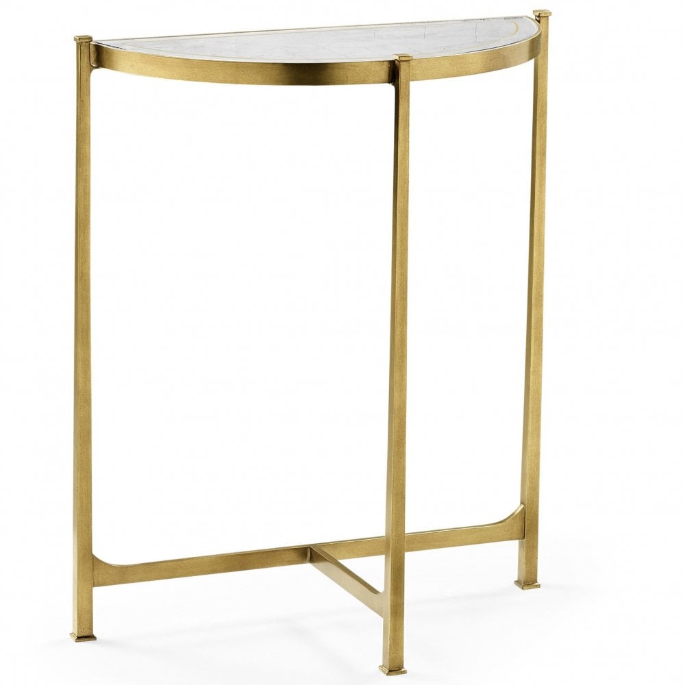 Luxury Small Glass Gold Console Table | Swanky Interiors