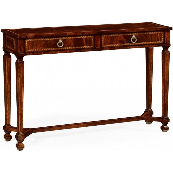 Mahogany Console Table with 2 Drawers