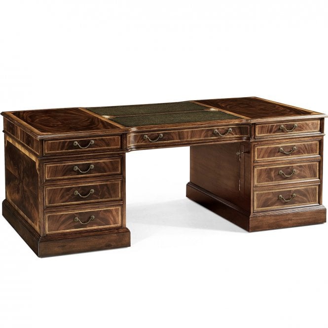 Mahogany Partners Desk with Leather Top – Jonathan Charles