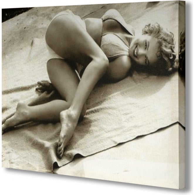 Marilyn Monroe Bikini Black & White Canvas