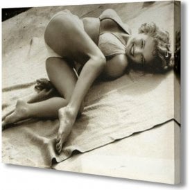 Marilyn Monroe Bikini Black & White Canvas