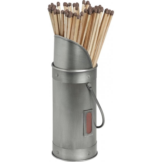 Matchstick Holder With 60 Matches, Silver