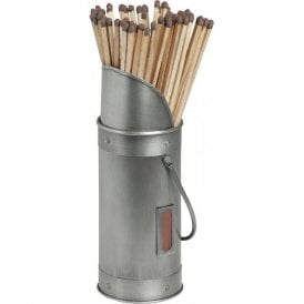 Matchstick Holder With 60 Matches, Silver