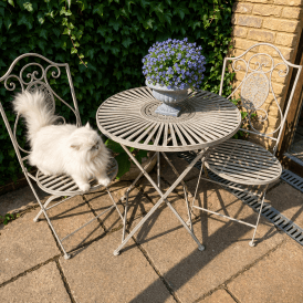 Metal Bistro Set 2 Seater - Grey