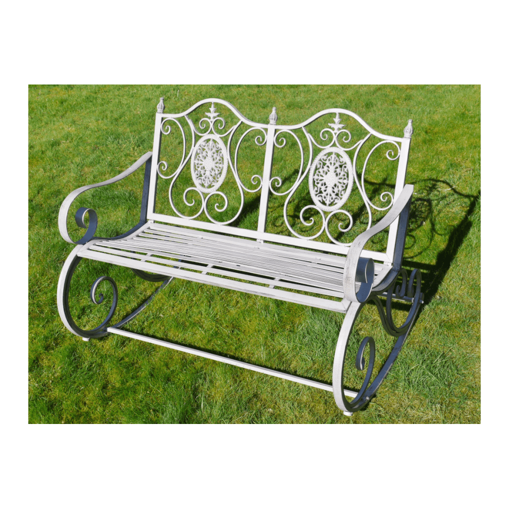 Metal Garden Rocking Bench Metal Garden Rocking Bench - Grey | Swanky Interiors