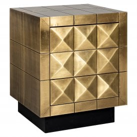 Mid Century Brass 3 Drawer Bedside Table
