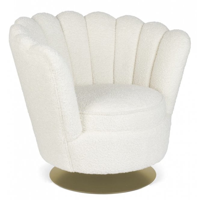 Mid Century Swivel Armchair Lounge Chair, White