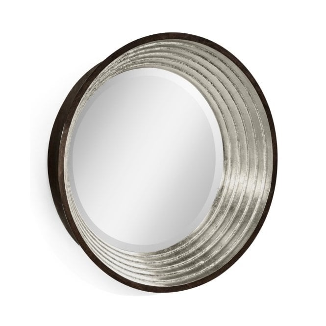 Modern Round Silver Wall Mirror 24''