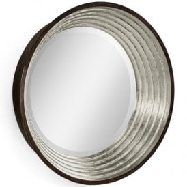 Modern Round Silver Wall Mirror 24''