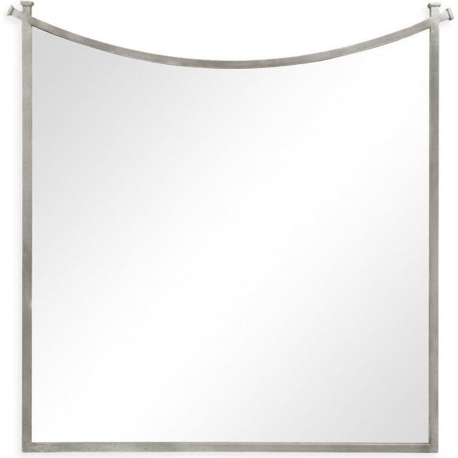 Modern Silver Square Wall Mirror With Inverted Arch